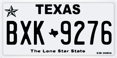 TX license plate BXK9276