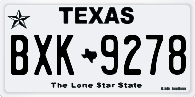TX license plate BXK9278