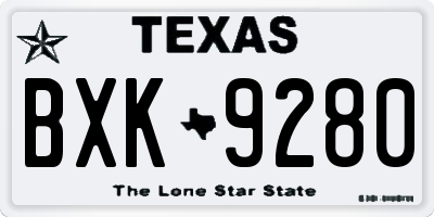TX license plate BXK9280