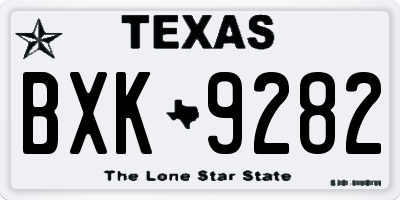 TX license plate BXK9282