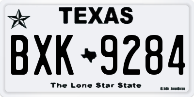 TX license plate BXK9284