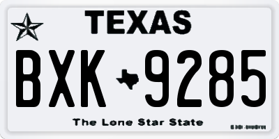 TX license plate BXK9285