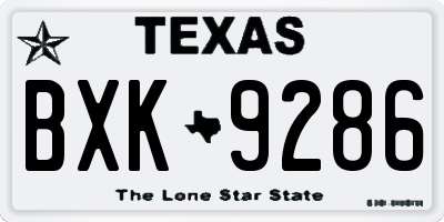 TX license plate BXK9286
