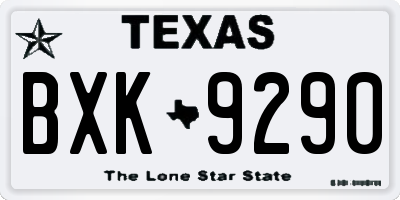 TX license plate BXK9290