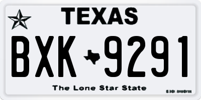 TX license plate BXK9291