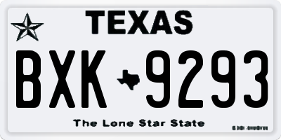 TX license plate BXK9293