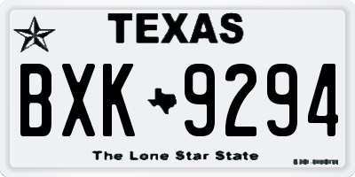 TX license plate BXK9294