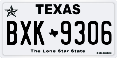 TX license plate BXK9306