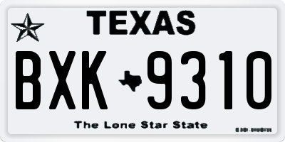 TX license plate BXK9310