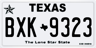TX license plate BXK9323