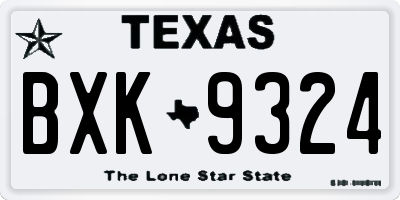TX license plate BXK9324