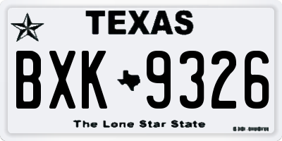 TX license plate BXK9326