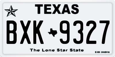 TX license plate BXK9327