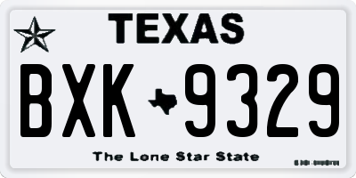TX license plate BXK9329