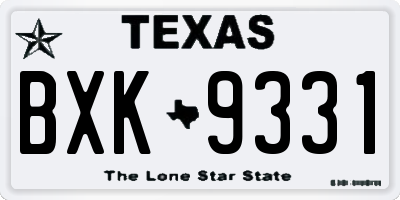 TX license plate BXK9331