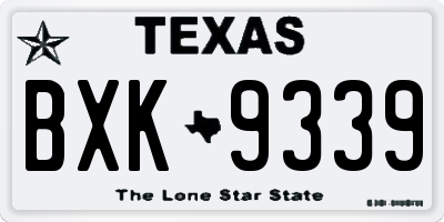 TX license plate BXK9339