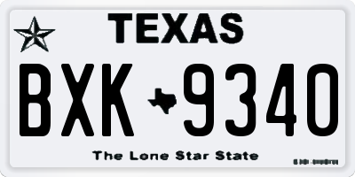 TX license plate BXK9340