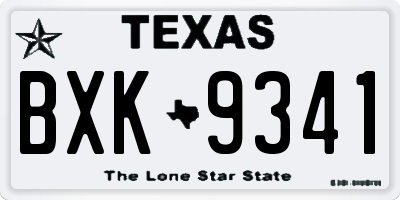 TX license plate BXK9341