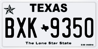TX license plate BXK9350