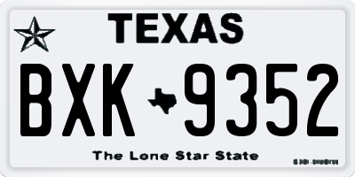 TX license plate BXK9352