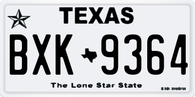 TX license plate BXK9364