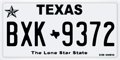 TX license plate BXK9372