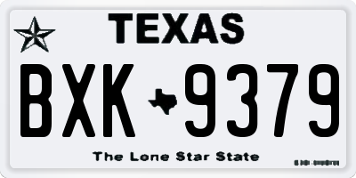 TX license plate BXK9379