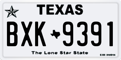 TX license plate BXK9391
