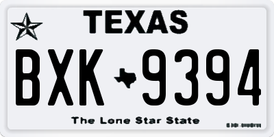 TX license plate BXK9394