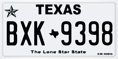 TX license plate BXK9398