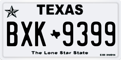 TX license plate BXK9399