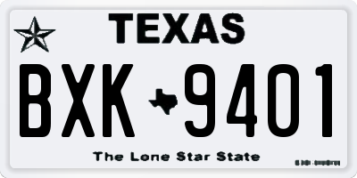 TX license plate BXK9401