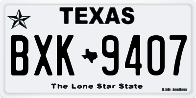 TX license plate BXK9407