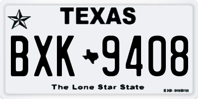 TX license plate BXK9408