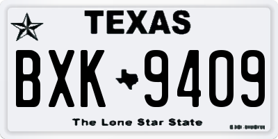 TX license plate BXK9409