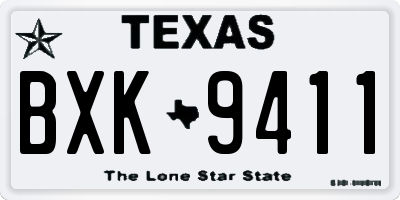 TX license plate BXK9411