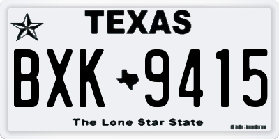 TX license plate BXK9415