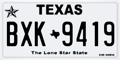 TX license plate BXK9419