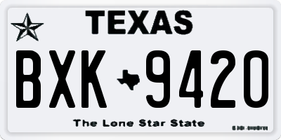 TX license plate BXK9420