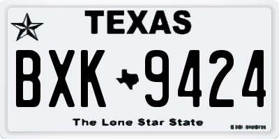 TX license plate BXK9424