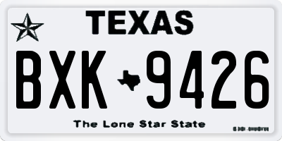 TX license plate BXK9426