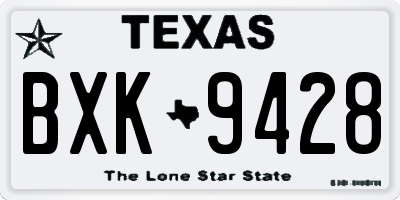 TX license plate BXK9428