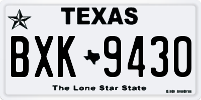 TX license plate BXK9430