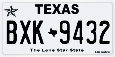 TX license plate BXK9432
