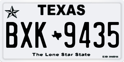 TX license plate BXK9435