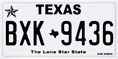 TX license plate BXK9436