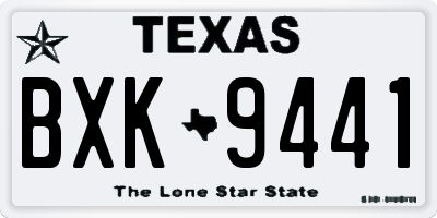 TX license plate BXK9441