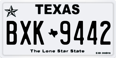 TX license plate BXK9442