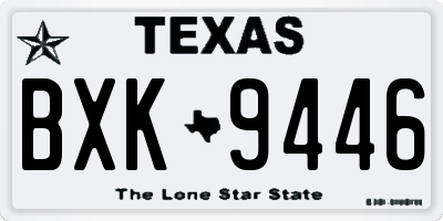 TX license plate BXK9446