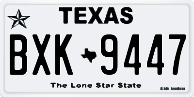 TX license plate BXK9447